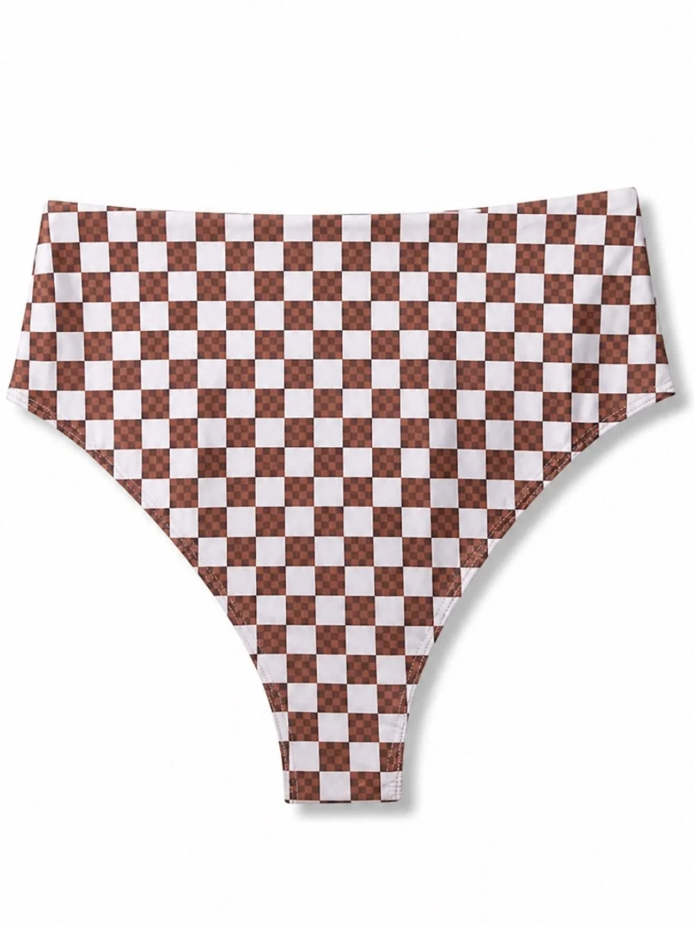 New Salt Gypsy x Free People High Cut Surf Lg Purple Brown Check Bikini Bottoms